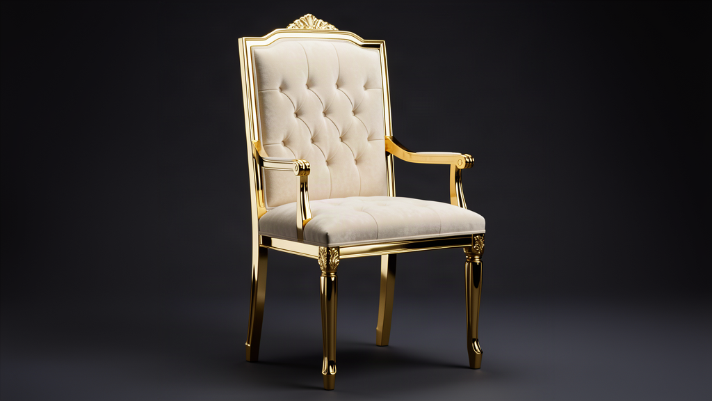 Gold PVD coated stainless steel wedding chair, Fusion Coatings