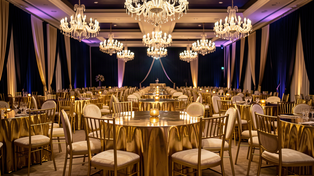 Banquet hall gold furniture project