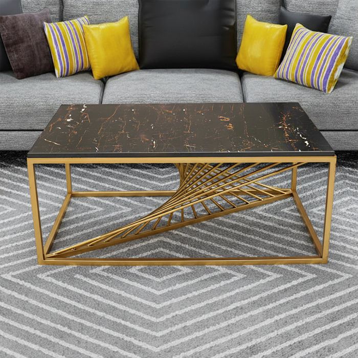 Spiral Center Table-MS Matte Golden — fusion home store, Lahore